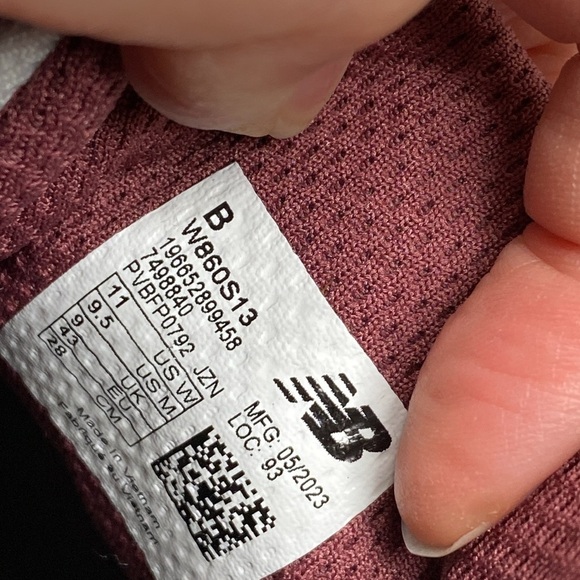 NEW BALANCE FRESH FOAM X 860V13 SEA SALT/WASHED BURGUNDY RUNNING SHOE W860S13 - Picture 7 of 9